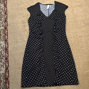 Chic Black and White Polka Dot Midi Dress